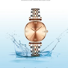 日本极简美优达2035机芯实心不锈钢带手表 银间玫瑰金高颜值女表