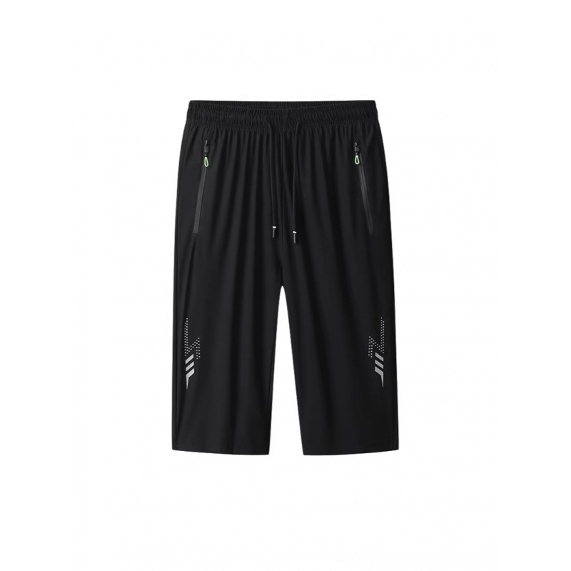 Summer Ice Silk Cropped Shorts for Men, Nylon Popular Style, Casual Plus-Size Men's High-Elastic Ice Silk Pants Summer Ice Silk Cropped Shorts for Men, Nylon Popular Style, Casual Plus-Size Men's High-Elastic Ice Silk Pants