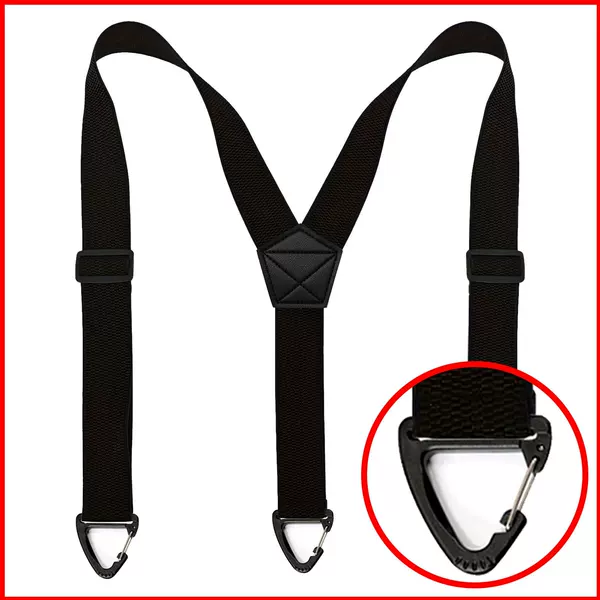 Hidden Quick-Release Hook Adjustable Work Suspenders 3.8cm Men's Suspenders with 3 Clips Corn Pattern Suspenders