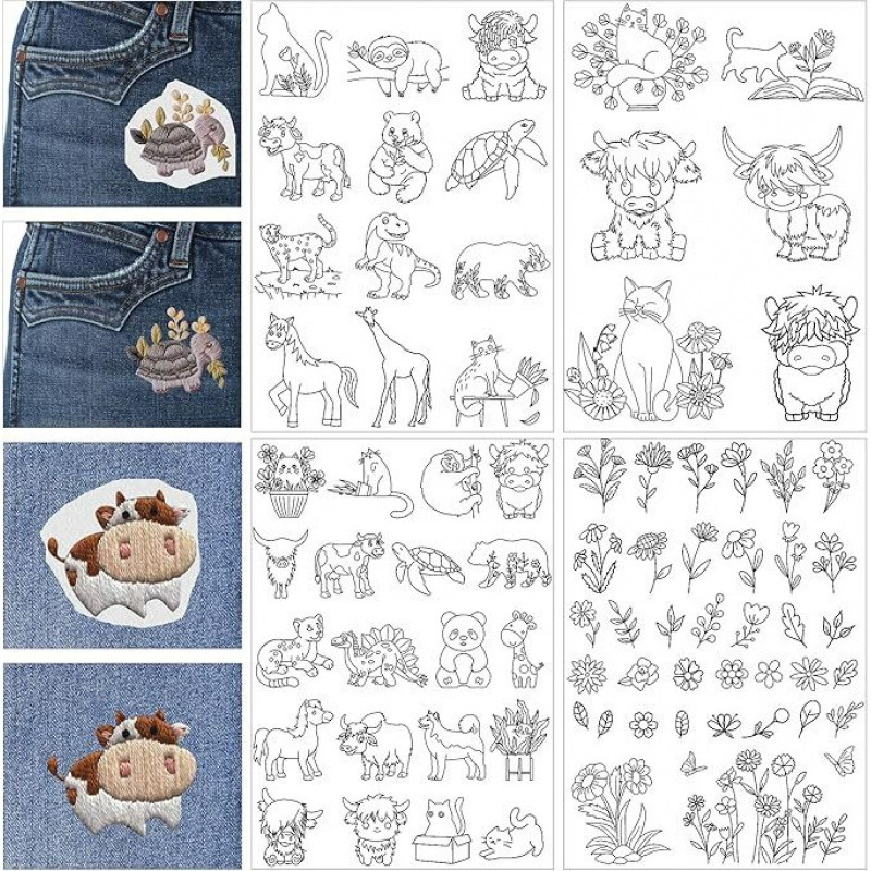 Self-adhesive adhesive water-soluble sticker non-woven cloth, Amazon, with embroidery