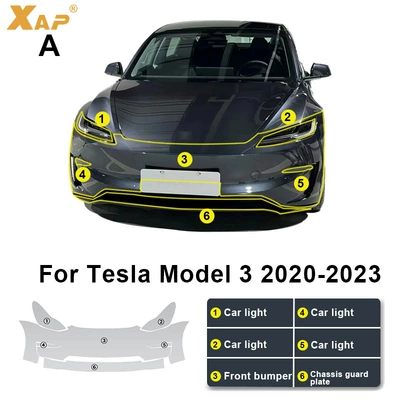 Car paint protective film Dropshipping, 20-23 Tesla Model 3Tpu - tesla-model-3-front-bumper-tpu-protective-film-21-23-tesla-model-3
