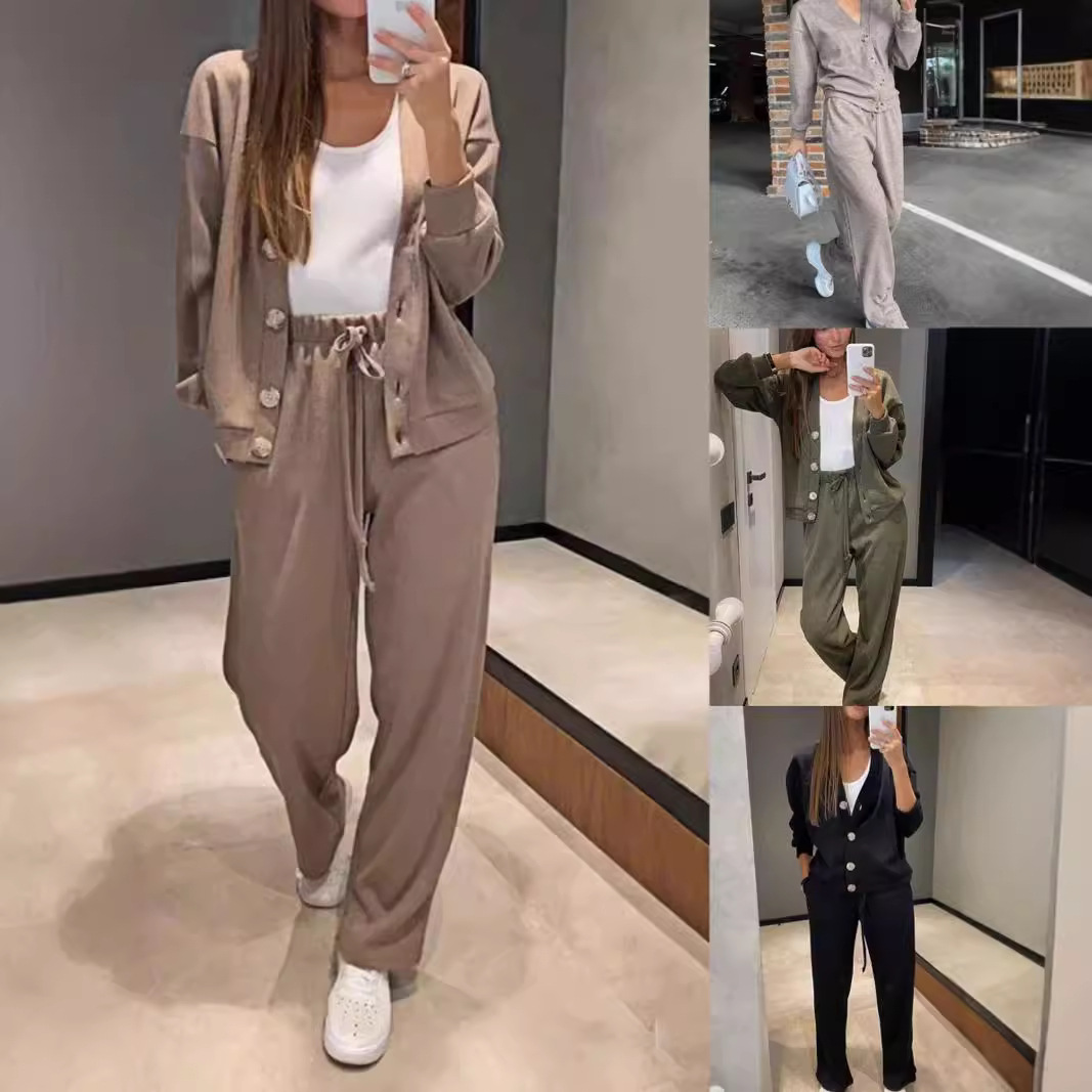 ActiveGo 2024 Autumn Winter New European American Cross-border Independent Station Hot Sale Casual Sports Suit Cardigan_desvips.com