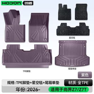 Modelə uyğun ayaqaltı – for Shangjie Z7/Z7T foot mats - hongmeng-smart-travel-fashion-z7-26-models-package-set-purple-tpe-black-starry-sky-blanket-trunk-mat