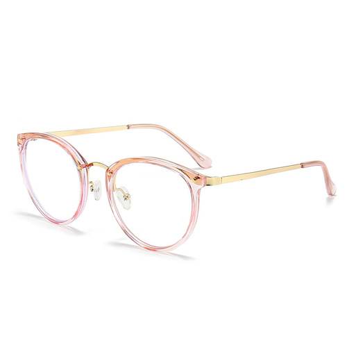 New Plain Retro Screw-in Round Eyeglass Frame Creative Round Non-prescription Blue Light Blocking Eyeglass Frame