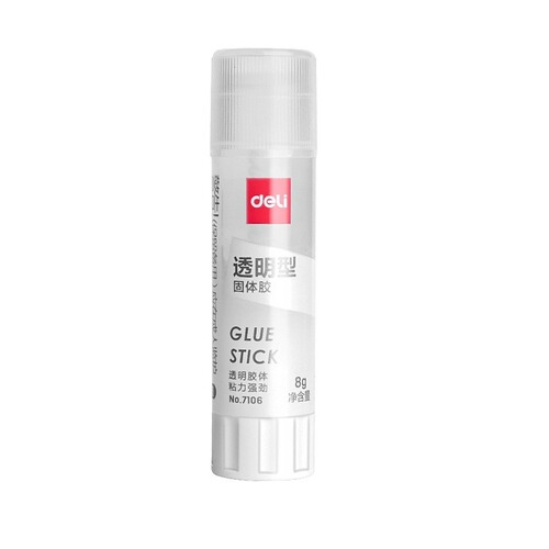 Deli stationery transparent solid glue 7106 solid glue stick 7108ACR new material glue stick 7107 solid glue