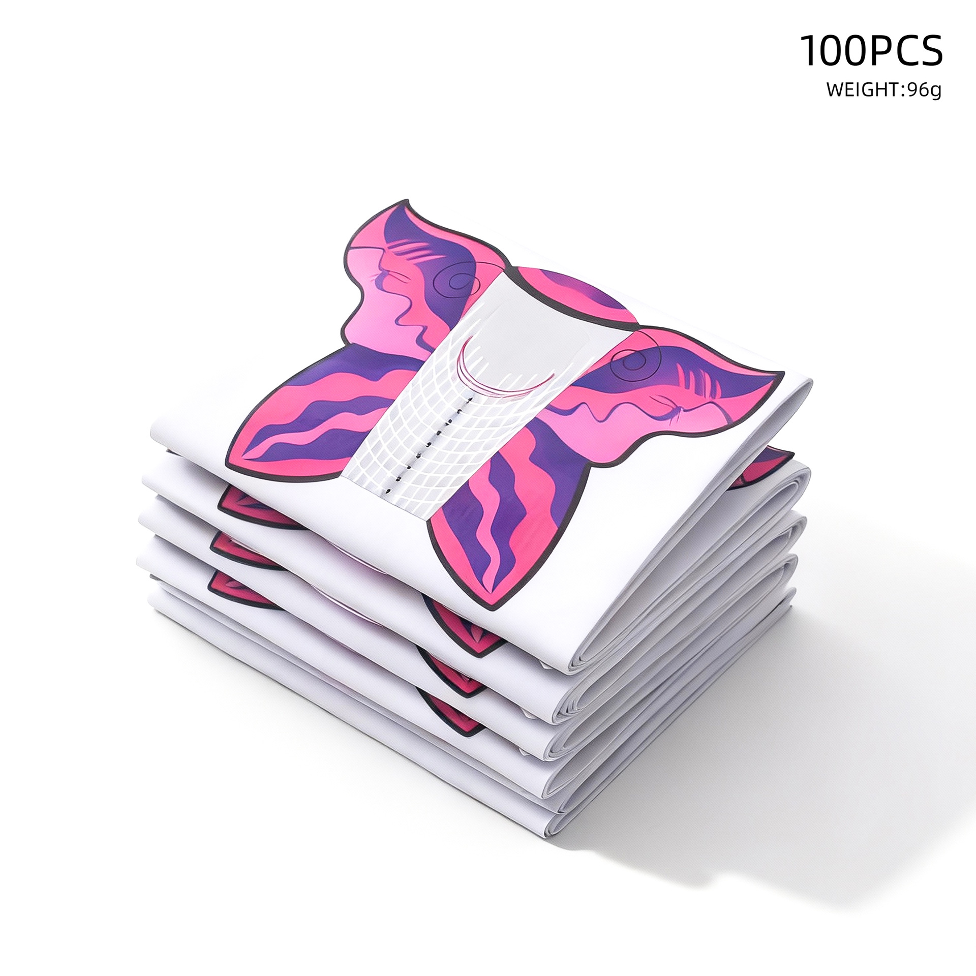 Puntas de papel con diseño de mariposa para decoración de uñas, puntas desechables para extensión de uñas de cristal, modelado y alargamiento con fototerapia, herramientas para salón de uñas.
