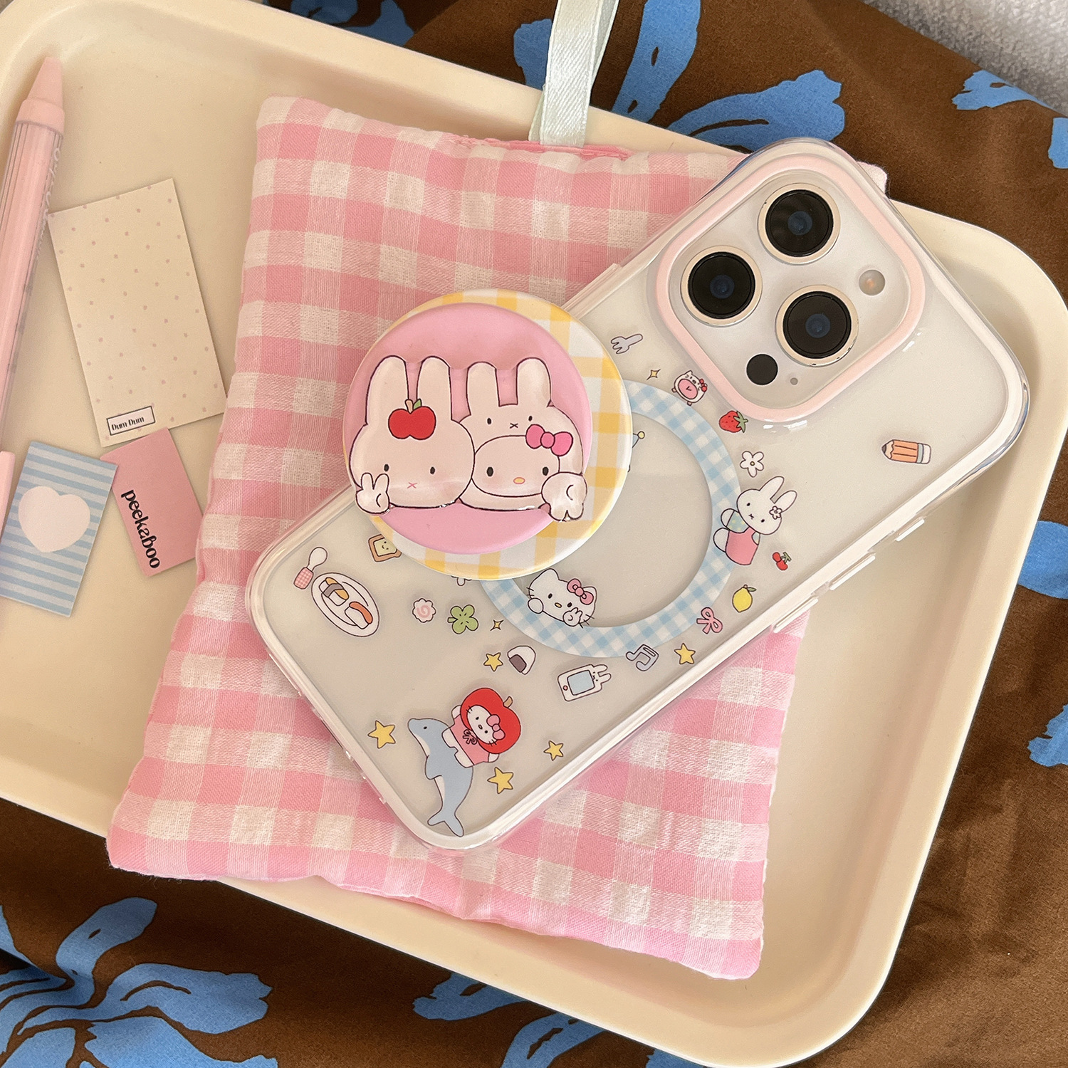 Dibujos animados lindo gato KT para Apple 16ProMax funda para teléfono móvil 15Pro dos en uno 14/13 atracción magnética 15PM hembra