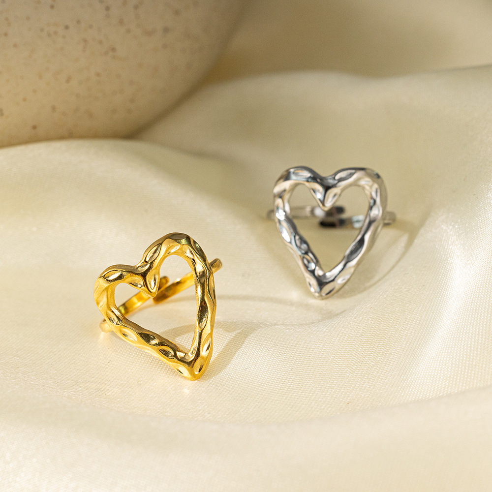 6g Weight PVD Coated Gold Plating Process 18K Gold Plated Plating Material Open Rings Classification 1 Piece Quantity Casual, Daily, Shopping Occasion 304 Stainless Steel Material Heart Shape, Flower, Bow Knot Pattern All Seasons Season Women's Gender Vintage Style, French Style Style Plating Craft Wholesale Jewelry Vintage Style French Style Heart Shape Flower Bow Knot Titanium Steel 18K Gold Plated Plating Open Rings 6