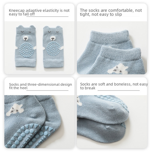 Kids' Knee Pads 2024 Summer Baby Crawling Protection Anti-fall Walking Crawling Tool Indoor Coolness-protecting Baby Floor Socks