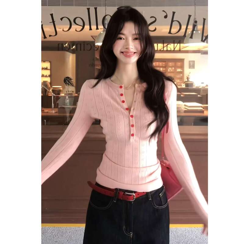 Parkyeon Korean Sexy Street Style Lazy Knitted Sweater Women's Autumn and Winter New Wide-Leg Jeans Suit