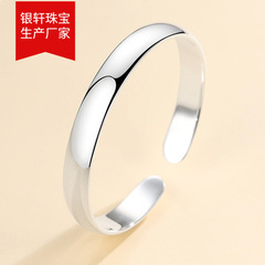 メーカー直販開口貴妃ブレスレット女性個性ファッション百合開口光面金手環メッキ925銀ブレスレット