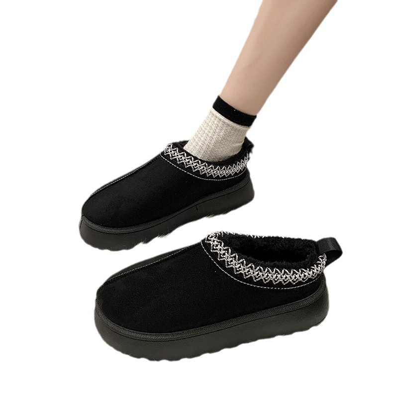 Зимние платформенные туфли, размер плюс, тёплая обувь на Slip-on, коллекция 2023