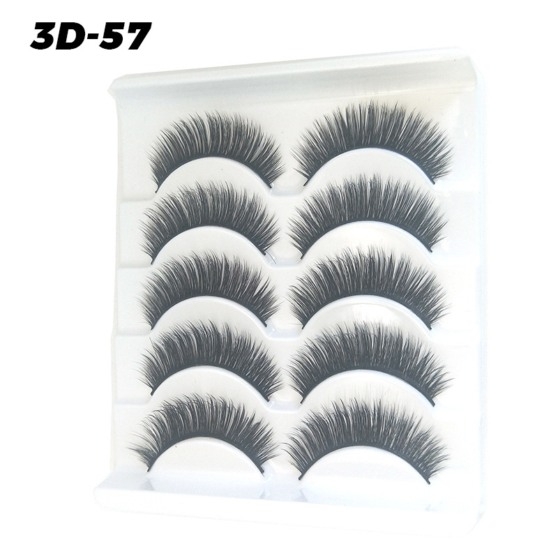 DINGSEN pestañas postizas de fábrica al por mayor 3D pestañas tridimensionales 5 pares Paquete de pestañas tres más de D-46 estilos