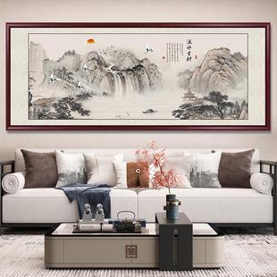 Flowing Water Brings Wealth, Landscape Painting, Living Room Hanging Painting, Office Decoration Painting, Chinese Sofa Background Wall, Chinese Painting, Ink Mural