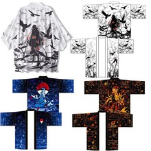 新款日漫火影忍者宇智波佐助须佐能乎披风羽织和服道袍3D数码印花