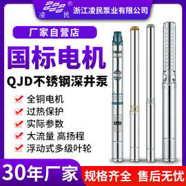 100QJ2方4方6方10方不锈钢家用高扬程深井泵220V大流量小型潜水泵