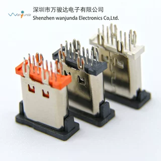 USB3.1快充母座 PD快充尾插 TYPE C立式插座Type-C 14P直插母座