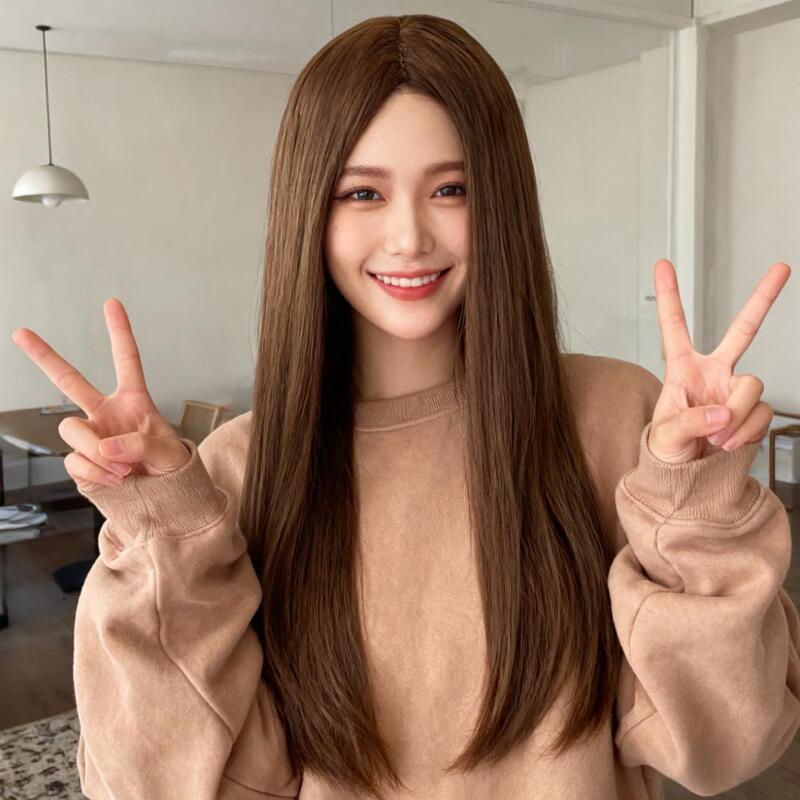 Category 2 E-Commerce Fake Hair Girl Medium-Length Hair with Middle Parting Without Bangs Natural Shoulder-Length Clavicle Hair Artificial Wig Full Headgear Category 2 E-Commerce Fake Hair Girl Medium-Length Hair with Middle Parting Without Bangs Natural Shoulder-Length Clavicle Hair Artificial Wig Full Headgear