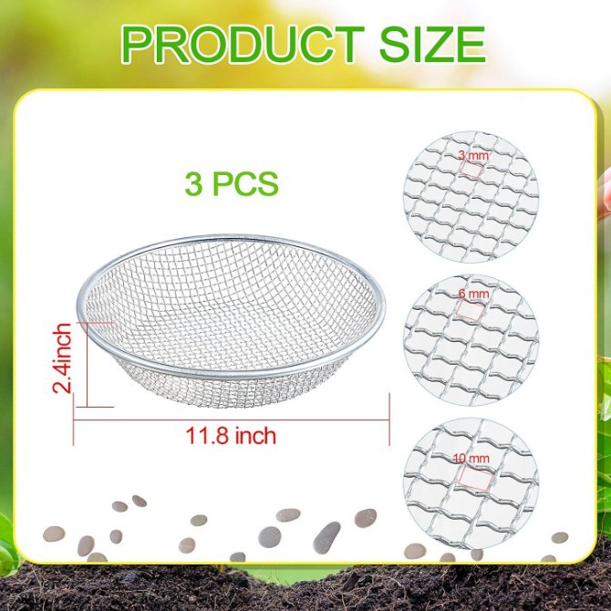 Cross-border round square with handle galvanized filter separation screen garden soil screen sand soil compost screen combination assembly