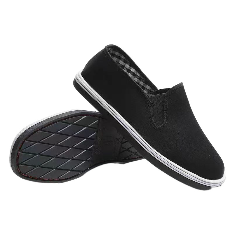 Old Beijing cloth shoes wholesale beef tendon bottom tire bottom thousand layer bottom black cloth shoes men's driver work elastic canvas shoes