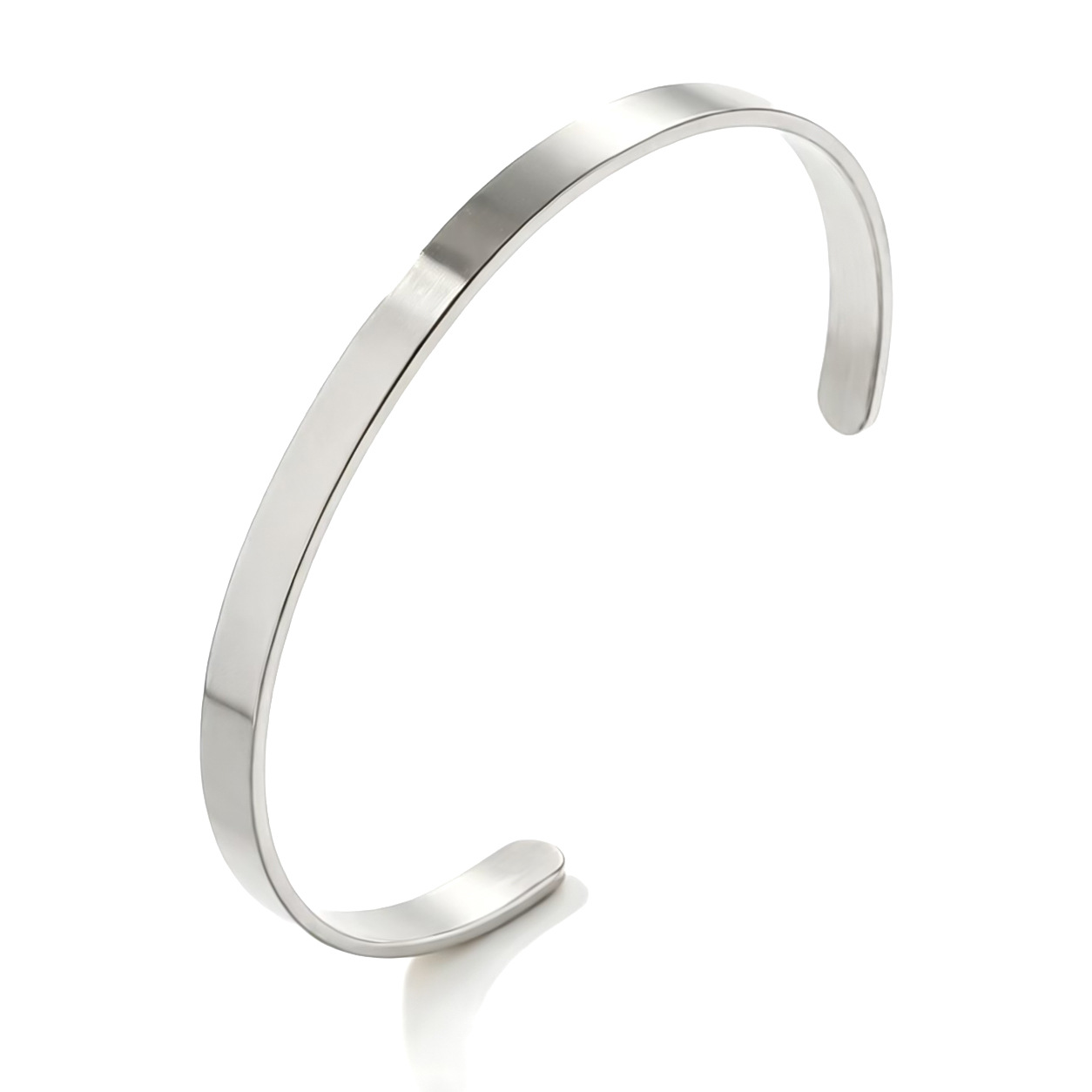 Pulseras de pareja populares europeas y americanas, joyería de metal con superficie lisa, magnética, ajustable y de extremo abierto para hombres y mujeres.
