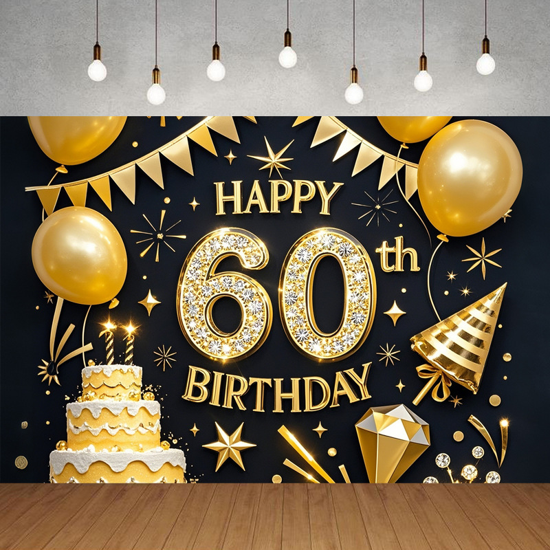 Nueva tela de fondo de feliz cumpleaños transfronteriza, carnaval de fiesta, serie principal de decoración de escenas, banner de cumpleaños