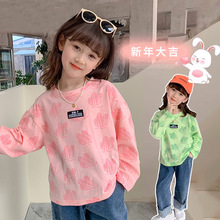 春秋季长袖女童棉t恤韩版卡通纯棉2025新款中小童打底衫一件代发