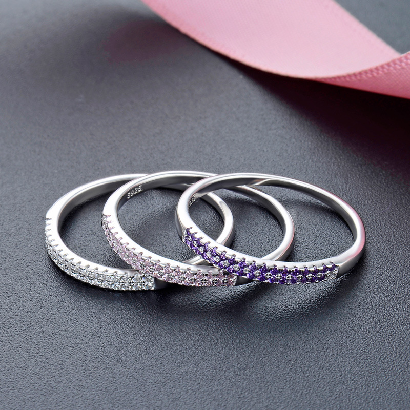 Anillo de diamantes de plata de ley 925 para mujer, lujo ligero, personalidad simple de nicho, anillo de circón, anillo de cola de dedo índice, sentido avanzado