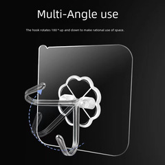 Hole-free invisible transparent clothes hooks, strong nail-free hooks, adhesive hooks, stainless steel door hooks, powerful kitchen hooks