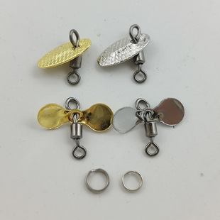 Flying spin rotating composite sequin propeller modified fly hook opening eight-character ring Luya flat double ring accessories wholesale