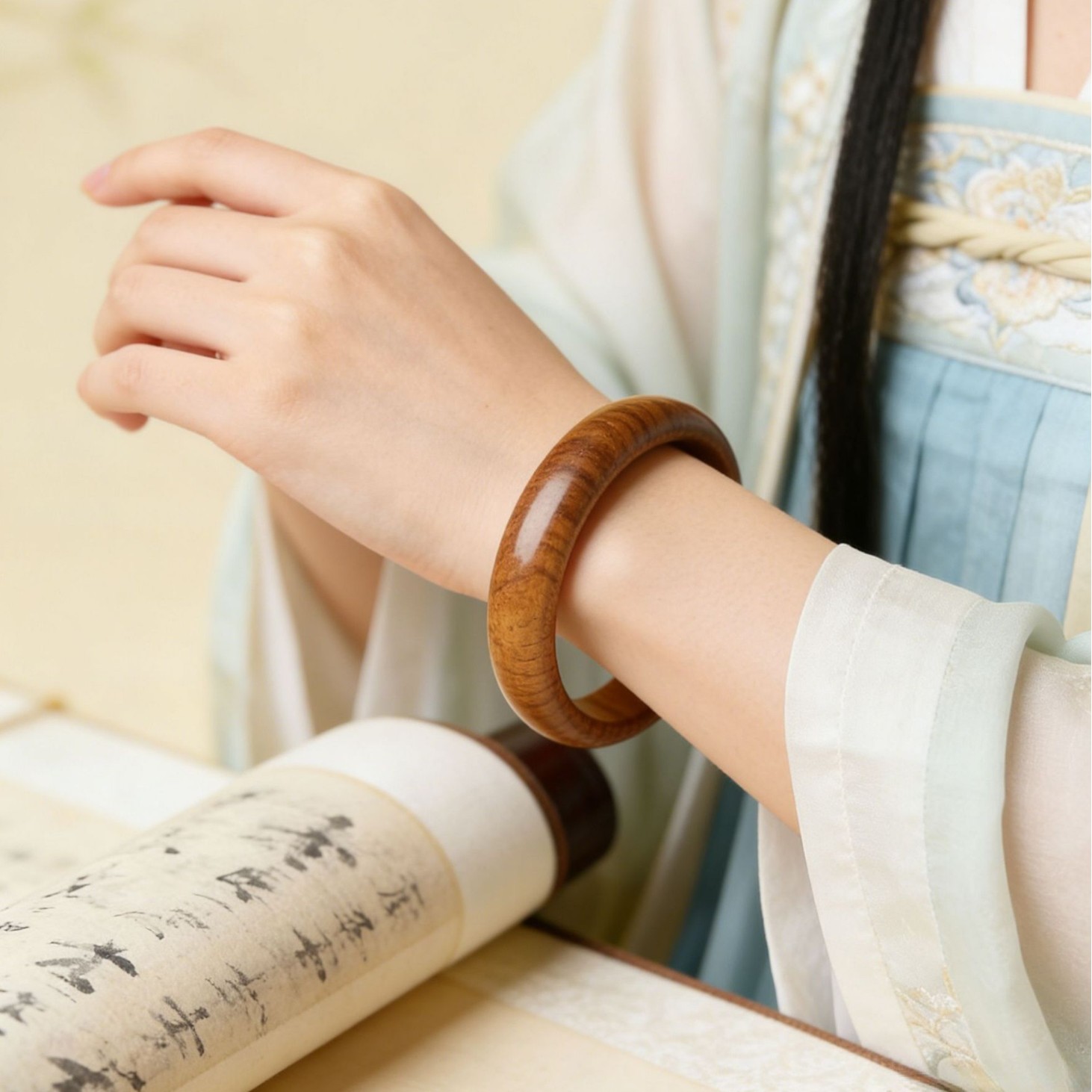 Natural old peach wood royal concubine bracelet pure peach wood wild…