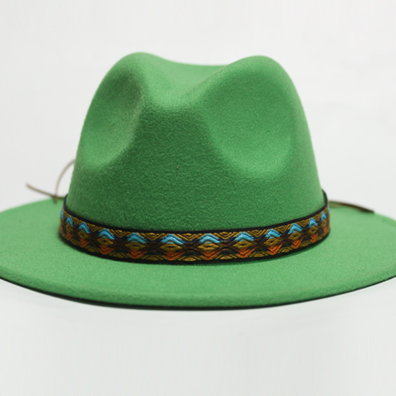 Nuevo sombrero Pu Correa remachada sombrero con sombrero vaquero de piedra elástica sombrero de fieltro cinturón de tejido modelo Pu sombrero con accesorios