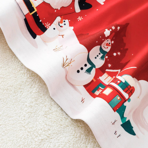 Baby Spring and Autumn Long Sleeve Dress Santa Claus Print Children's Dress