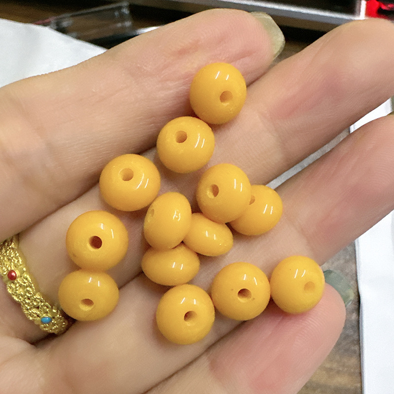 第二世代蜜蝋バレルビーズシングルチキンオイルイエロールースビーズブレスレット仏ビーズアンバートップビーズ diy ブレスレットアクセサリー卸売|undefined