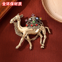 中古vintage骆驼复古胸针男女领针轻奢百搭外套别针配饰环保胸花