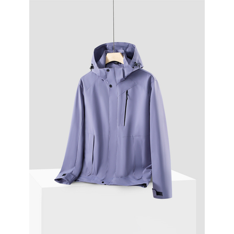 2025 primavera nueva pareja chaqueta casual chaqueta con capucha para hombre sombrero desmontable exterior a prueba de viento y exterior impermeable