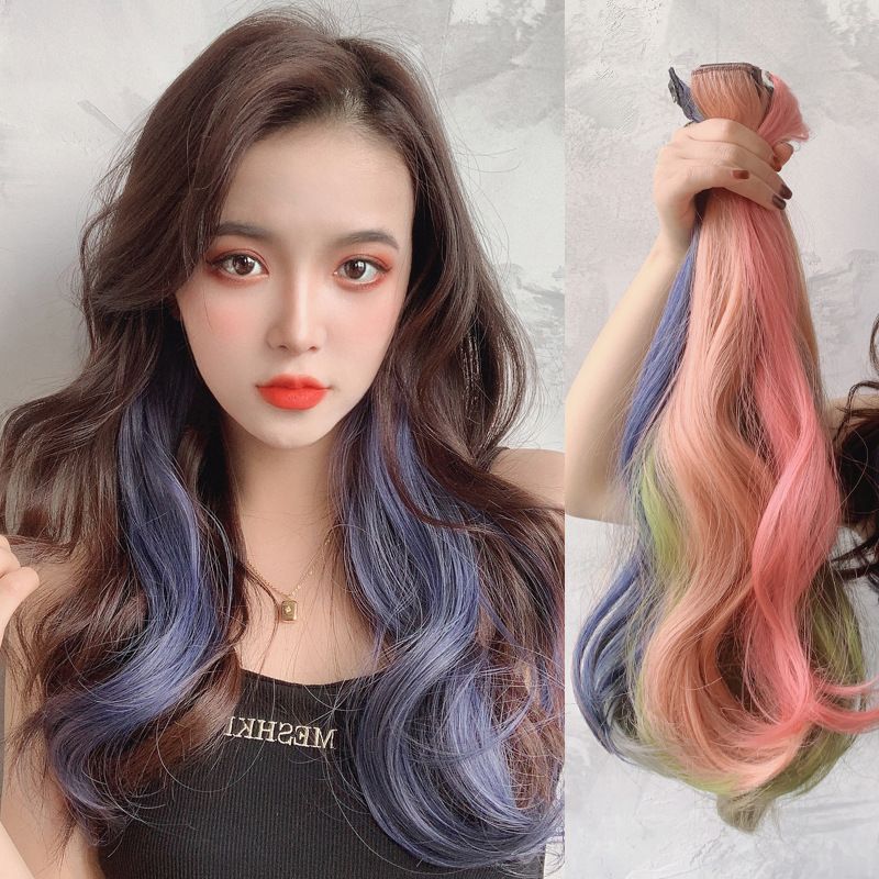 Color Wigs Long Hair Highlight Color Gradients