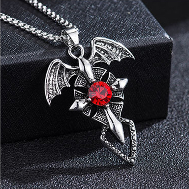New Personalized Bat Red Diamond Leaf Nail Tiger Spiral Jewelry Chain_voghion.com