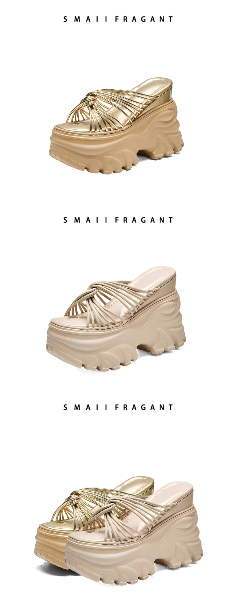 Sandal cao gót nữ quai ngang đế xuồng gót 12 cm phong cách Hàn Quốc — Vàng nhạt chi tiết 7