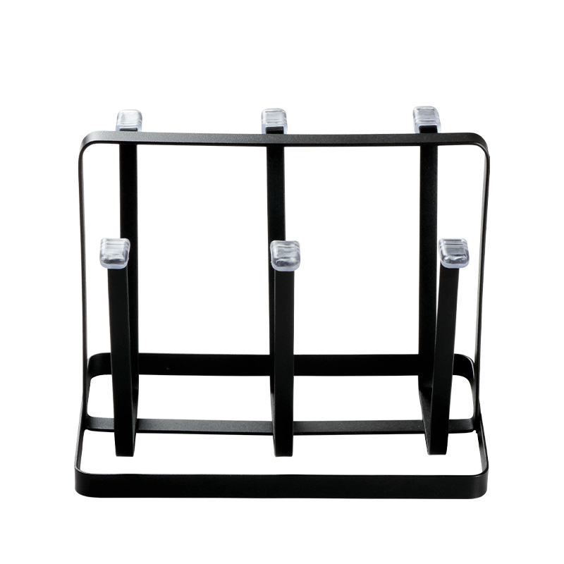 Titular de la taza de café de drenaje portátil de hierro de estilo japonés taza de café boca abajo estante de almacenamiento de seis posiciones taza de agua rack de almacenamiento