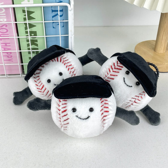 British fun cartoon cute baseball cap plush pendant fun creative baseball doll bag ornaments gift