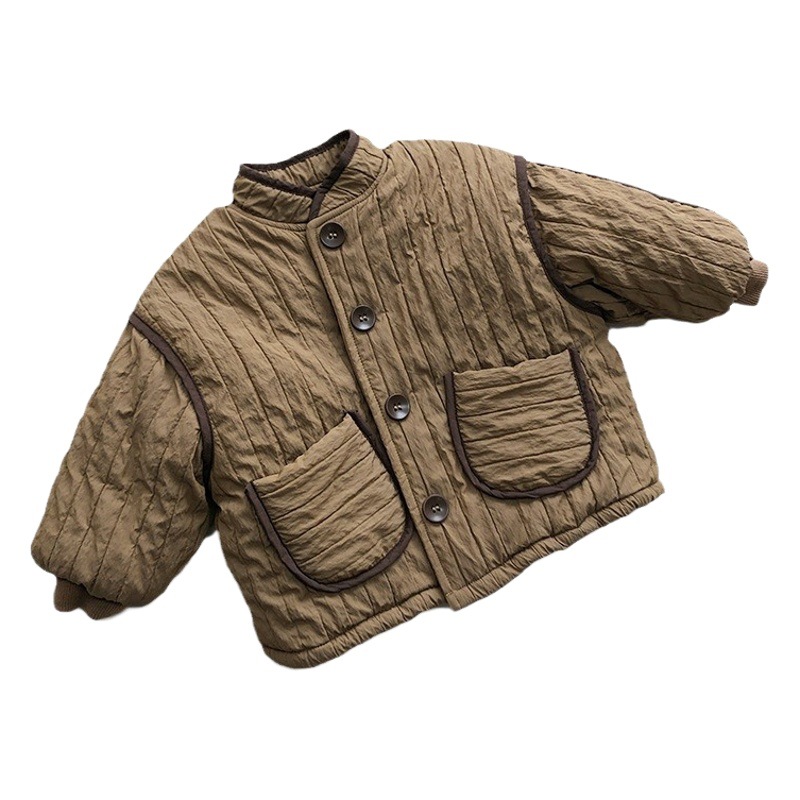 Estilo artístico de algodón acolchado abrigo de invierno nuevo bebé de los niños estilo coreano mori algodón acolchado abrigo niños y niñas caliente engrosada top