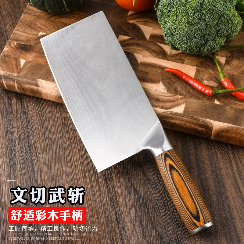 Посуда кухонный нож с деревянной ручкой резной клинок фабрика оптовый кухонный нож нержавеющая сталь резка кости нож шефа специальная резка мяса и овощей