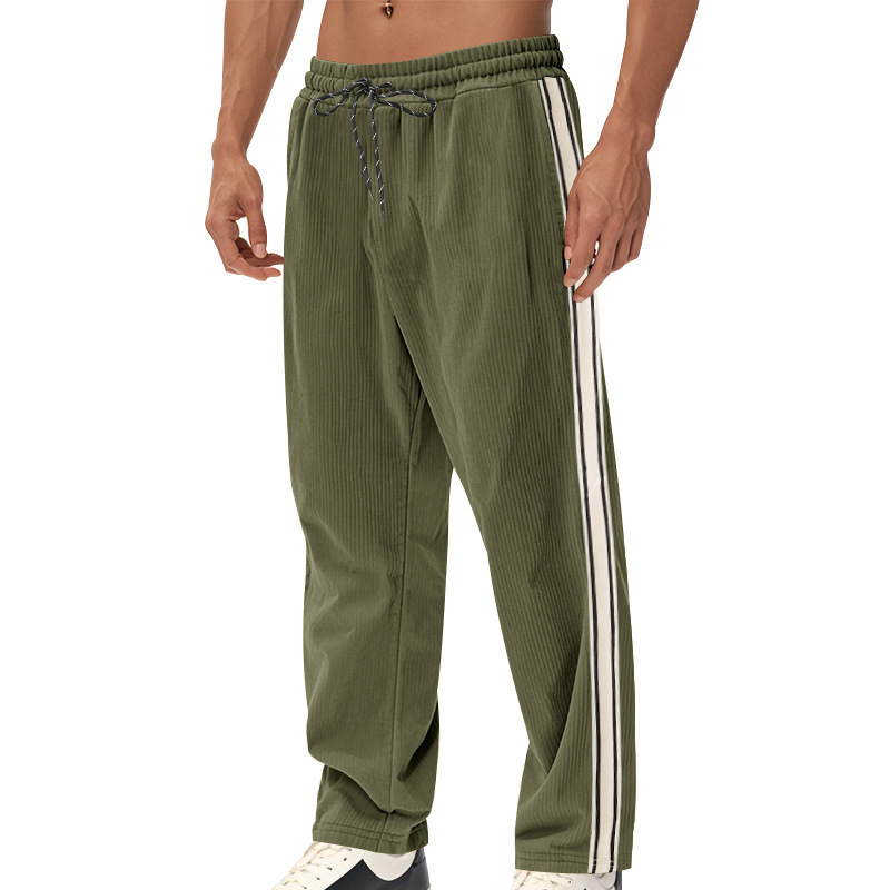 Nuevo transfronterizo nuevo otoño y invierno para hombres nuevos pantalones deportivos estadounidenses simples y casuales sueltos de velcro