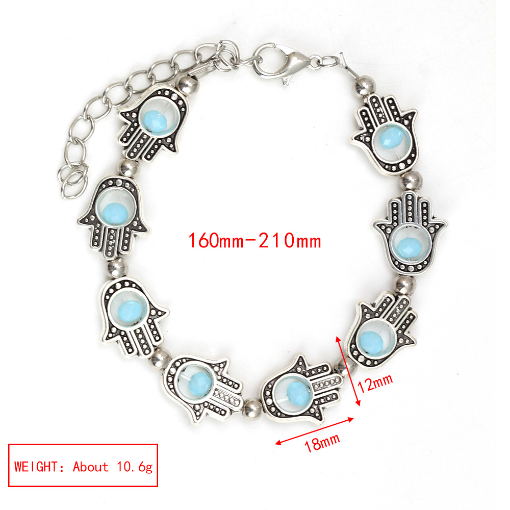 10g Weight Bracelets Classification Alloy Chain Material 1 Piece Quantity Holiday, Daily Occasion Alloy, glass Material Devil's Eye Pattern Women's Gender Patchwork Design Simple Style Style Simple Style Devil's Eye Alloy Glass Wholesale Bracelets 9
