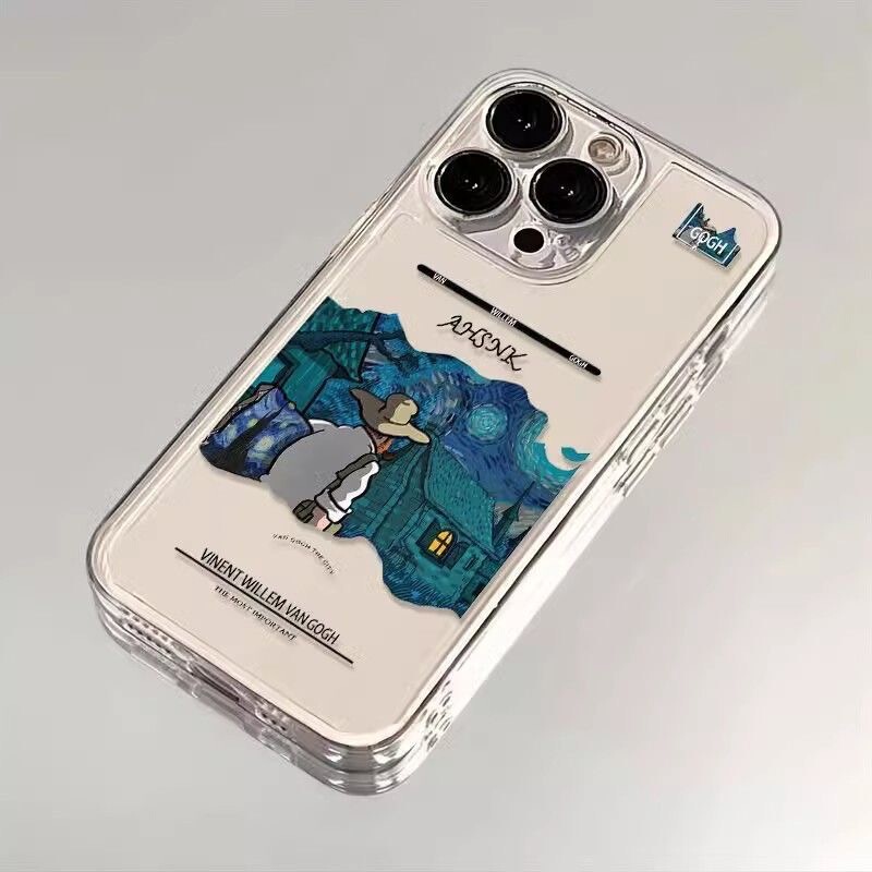 Van Gogh's Painting Is Suitable for Apple 16Promax Mobile Phone Case 15/14Pro Classy Model 13/12/11 Anti-Fall X/Xr
