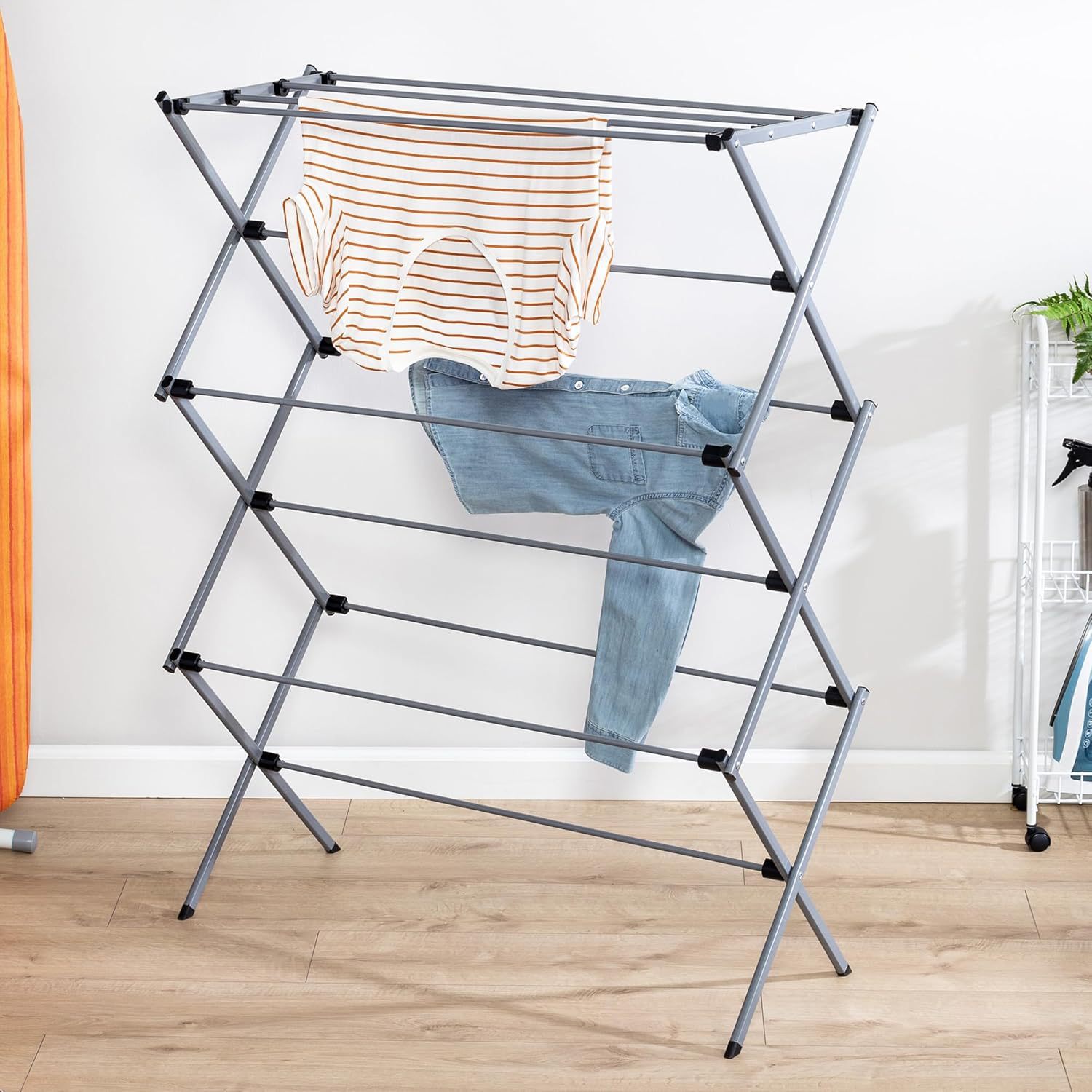 Drying Rack Floor Bedroom Hanger Balcony Vertical Clothes Rack Folding Drying Clothes Home Thickened Dormitory Easy to Put