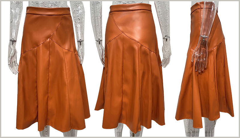 New European and American Style High Waisted Mid Length Pleated Skirt for Women in Spring 2024_voghion.com