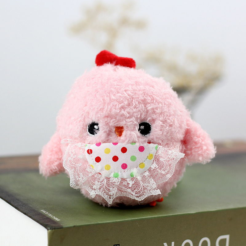 Lindo lindo pollo de peluche de juguete colgante muñeca pequeño tamaño mini amarillo pollo mochila bolsa colgante llavero al por mayor