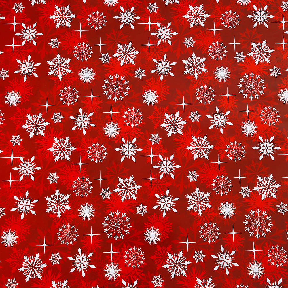 Copos de nieve de fondo rojo; 50x70cm